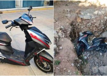 La motoneta fue trasladada a un corralón.