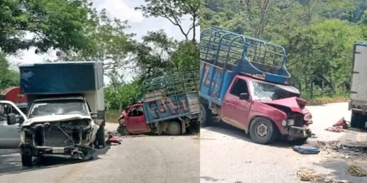 ¡Choque frontal en carretera 131 deja al menos dos heridos cerca de San Gabriel Mixtepec!