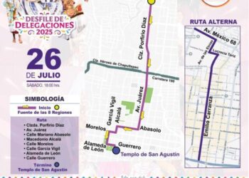 El recorrido iniciará en la Fuente de las Ocho Regiones y concluirá en la calle de Guerrero, a la altura del templo de San Agustín.
