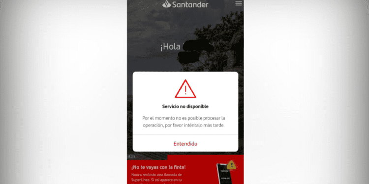 Caída del sistema de Banco Santander deja sin servicio a cientos de usuarios