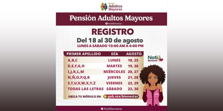 Inicia registro para adultos mayores de 65 años en la Pensión del Bienestar