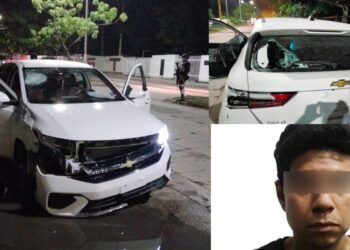 Persecución nocturna en Oaxaca: detienen a motociclista por daños a vehículo particular