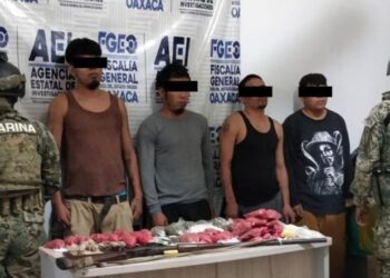 Operativo en Santiago Xanica deja cuatro detenidos y aseguran mariguana, cocaína y cristal