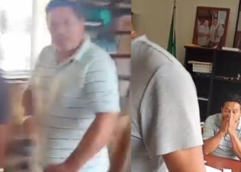 Salió muy ‘Gallo’”: se viraliza video de pelea entre presidente municipal y tesorero en Pluma Hidalgo