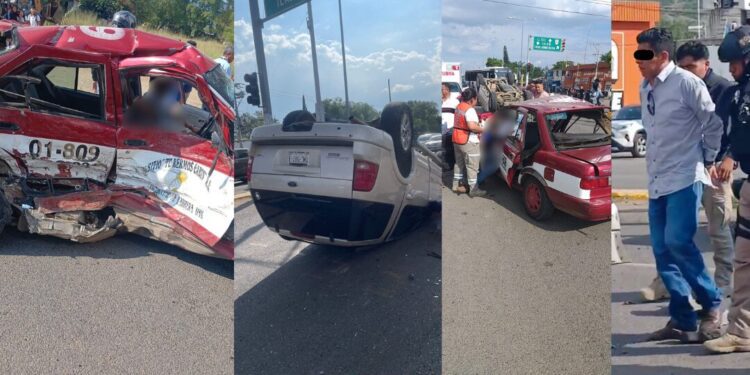 ¡Mortal choque en Tlalixtac! Taxi destrozado, un muerto y varios heridos