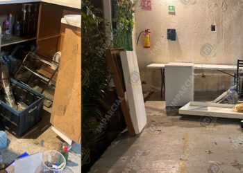 Denuncian robo de productos al interior del mercadito Alcalá, ubicado en el andador turístico.