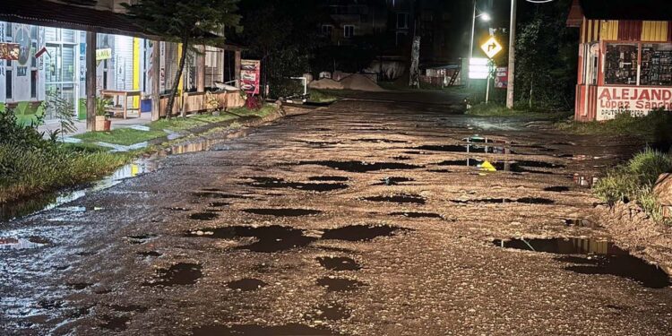 El tramo carretero registra severos daños, lo que ha provocado accidentes y fallas mecánicas.
