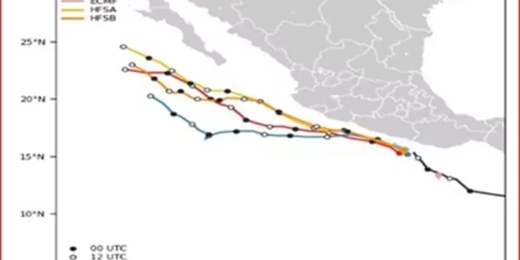 A las 15:00 horas este fenómeno se localizó a 95 kilómetros (km) al sur-suroeste de Punta Maldonado.