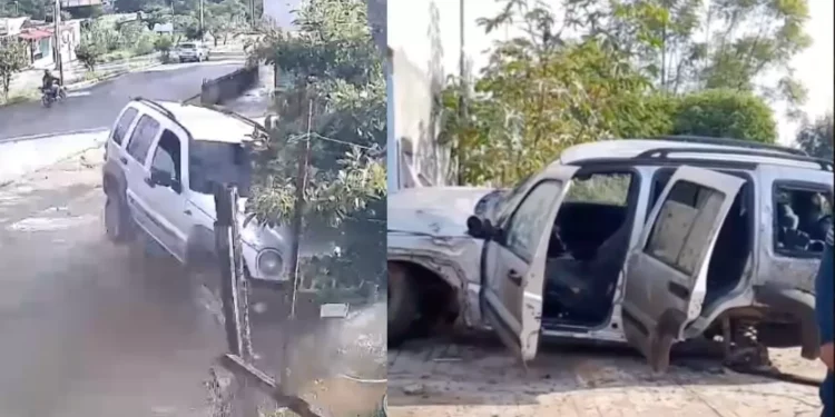 Violento choque en Cuilápam: Camioneta se estrella contra inmueble