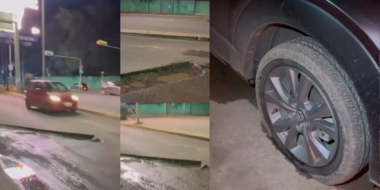 “¡Esto no es un bache, es una trampa!” Indignación viral por hoyo frente a KIA en Oaxaca