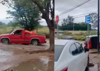 Remodelaron mal: camino a El Tequio se inunda tras lluvias y se vuelve intransitable