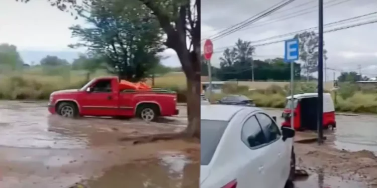 Remodelaron mal: camino a El Tequio se inunda tras lluvias y se vuelve intransitable