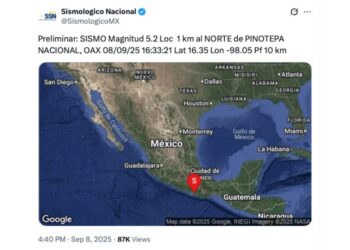 Sismo de 5.2 en Pinotepa sacude Oaxaca y se percibe en CDMX sin activar alerta sísmica