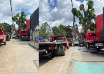 ¿Y las autoridades? Grúas toman la banqueta y nadie dice nada en Símbolos Patrios