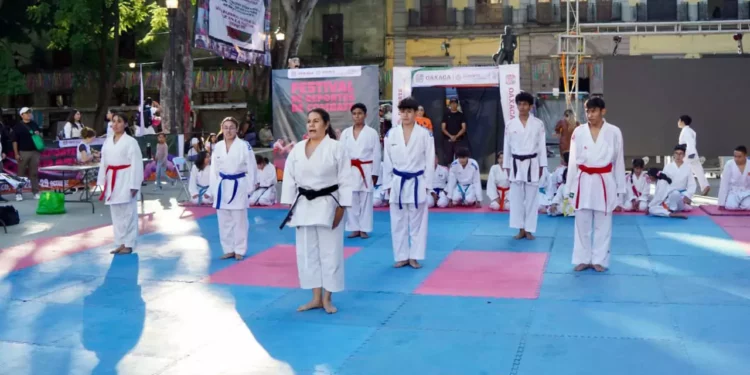 En la Alameda de León se realizan exhibiciones de deportes de combate.