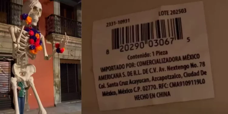 VIDEO | Indignación en Oaxaca por presunta calavera “HECHA EN CHINA” en decoración del Día de Muertos