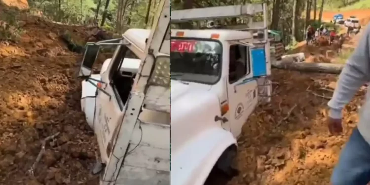 VIDEO | Cerro colapsado sepulta camión en Oaxaca: impactante video muestra el momento del derrumbe