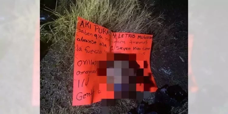 Fue encontrada una cabeza humana junto a una cartulina con un mensaje amenazante.