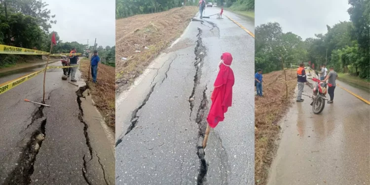 Alerta en carretera Tuxtepec–Jalapa: hundimiento afecta circulación