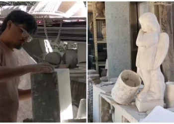 Fotos: Jesús Santiago // Los artesanos dan forma a las lápidas, cruces y mausoleos que honran la memoria de los difuntos.