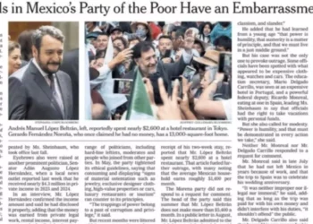 Morena, austeridad de dientes  para afuera; censura el NYT