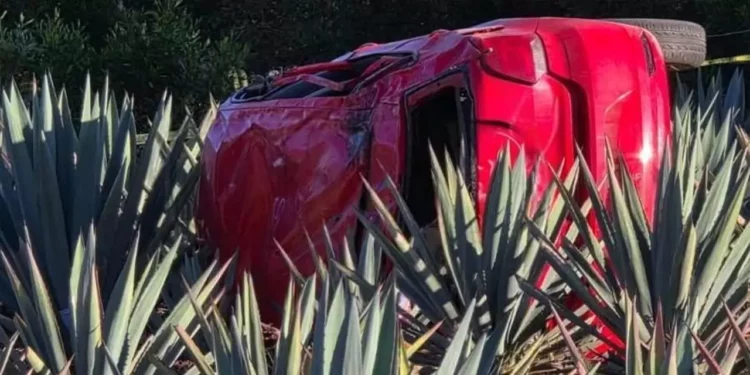 Personal de emergencia y autoridades acordonaron el área del accidente sobre la carretera 190, en San Pablo Matatlán, donde una joven perdió la vida y un hombre resultó lesionado.