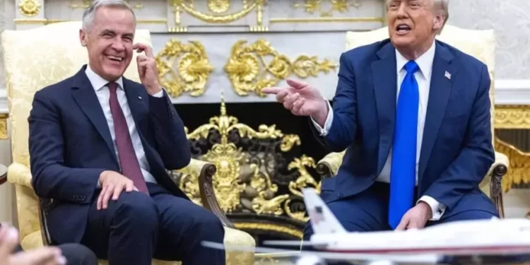 Donald Trump se reunió con el ministro canadiense Mark Carney en la Casa Blanca.