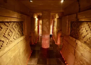 Montan recreación de las tumbas arqueológicas de Mitla
