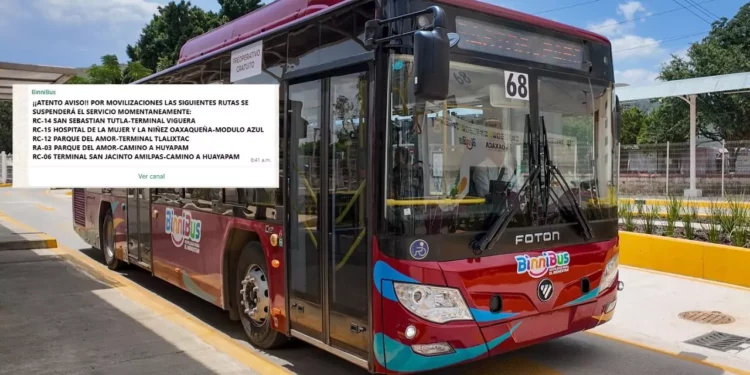 Movilizaciones del Magisterio paralizan rutas de Binnibus y afectan a cientos de usuarios en Oaxaca