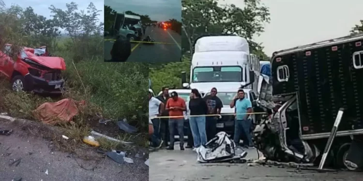 Mueren autoridades municipales en choque frontal sobre la Palomares–Matías Romero