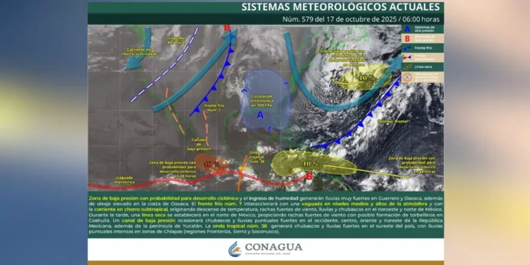 Lluvias intensas amenazan a Oaxaca: alertan por oleaje, vientos y bancos de niebla