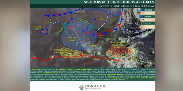 ¡Frente frío número 8 azota Oaxaca! Intensas lluvias, vientos y descenso de temperatura