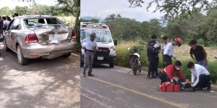 Estudiante del CBTA 78 se accidente cerca del Mercado de Leña de Zaachila