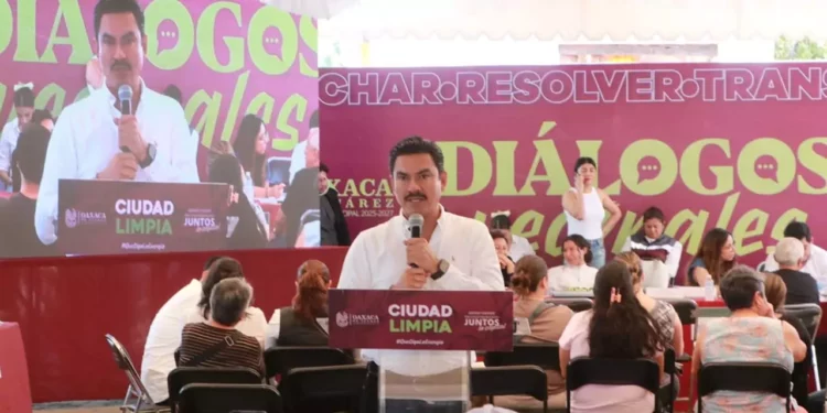 Foto: Adrián Gaytán // Conferencia de prensa de Raymundo Chagoya, presidente municipal de Oaxaca de Juárez.