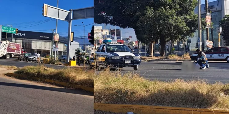 Choque entre auto y motocicleta deja a un hombre gravemente lesionado en cruce de símbolos patrios y universidad