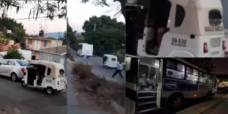 VIDEO | Mototaxistas siembran terror y atracan al transporte urbano en Primera Etapa