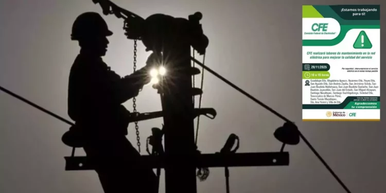 ¿Listo para un viernes sin luz? CFE anuncia corte masivo en el Valle Eteco y llama a la población a prepararse