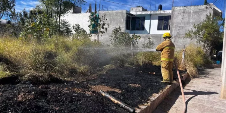Controlan incendio de pastizales.