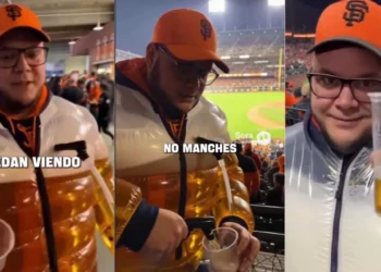 VIDEO | El sueño de todo “tazo dorado”: la “chamarra cervecera” invade las redes