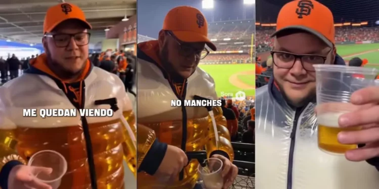 VIDEO | El sueño de todo “tazo dorado”: la “chamarra cervecera” invade las redes