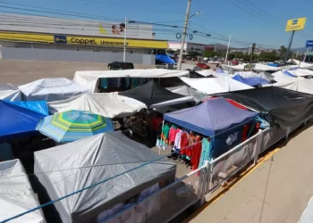 Foto: Adrián Gaytán // El tianguis indeseado terminó instalándose en avenida de Las Águilas, en los límites de Oaxaca de Juárez y Santa Cruz Xoxocotlán.