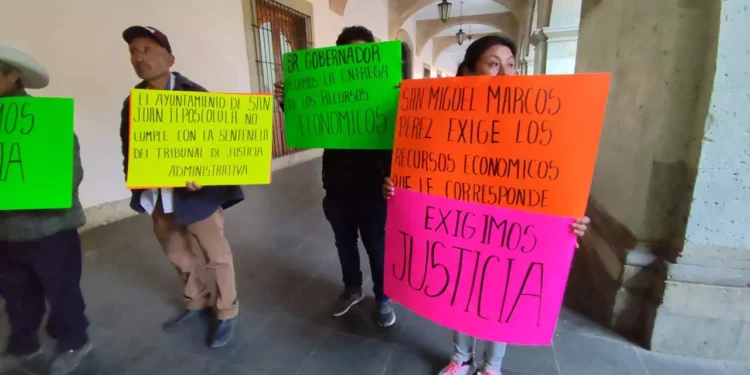 Autoridades y habitantes de la agencia San Miguel Marcos Pérez exigen recursos