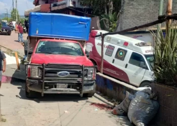 La camioneta se impactó contra la fachada de una carnicería.