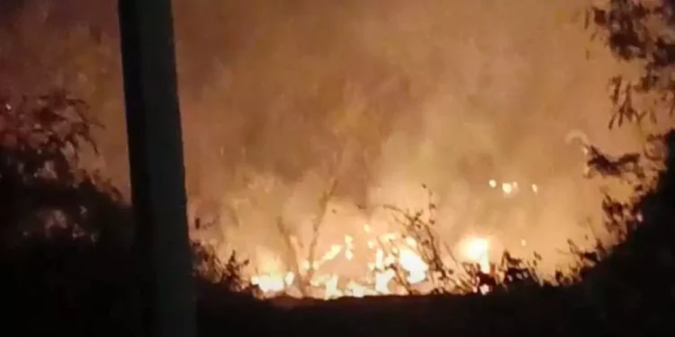 Los fuertes vientos complicaron la labor de los bomberos.