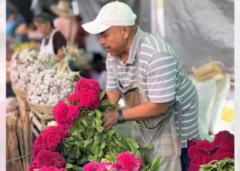 Las plazas se llenaron de color, aroma y tradición con la venta de flores, frutas y productos típicos.