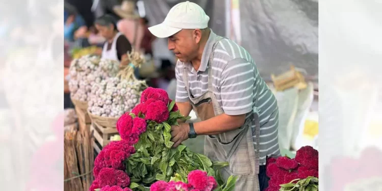 Las plazas se llenaron de color, aroma y tradición con la venta de flores, frutas y productos típicos.
