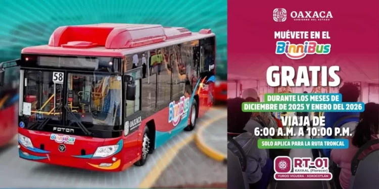 Binnibus anuncia viaje gratuito durante diciembre en ruta troncal RT-01