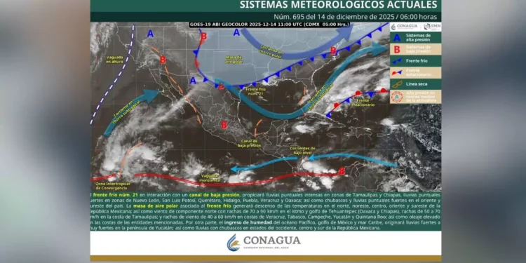 Frente frío 21 traerá lluvias, nieblas y fuertes vientos a Oaxaca