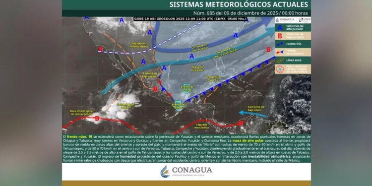 Frente frío 19 agudiza frío, lluvias y vientos en Oaxaca