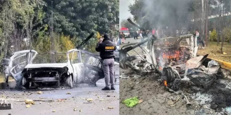 Explosión de taxi con pirotecnia deja tres heridos en la México-Toluca, entre ellos un menor